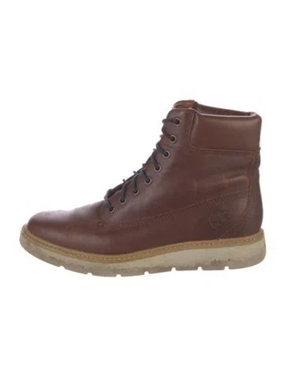 Pre-owned Timberland Leather Combat Boots In Brown