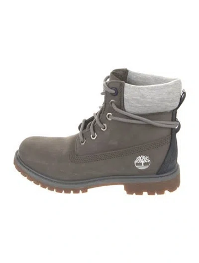 Pre-owned Timberland Leather Combat Boots In Gray