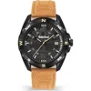 Timberland Brown Leather Dress Watch In Brown
