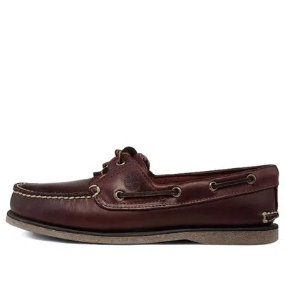 Timberland Leather Handmade Boat Shoes Brown