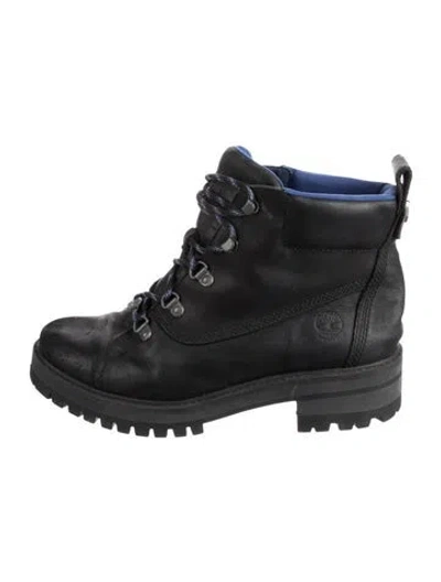 Pre-owned Timberland Leather Hiking Boots In Black
