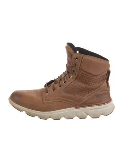 Pre-owned Timberland Leather Hiking Boots In Brown
