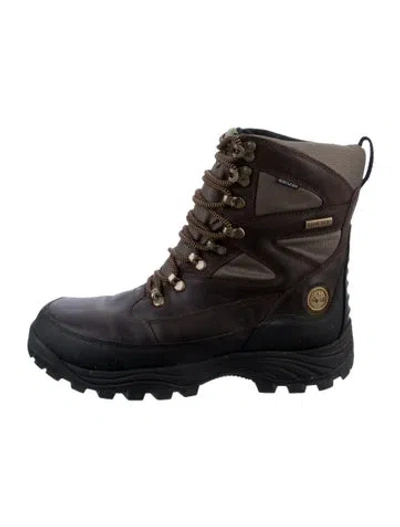 Pre-owned Timberland Leather Hiking Boots In Brown