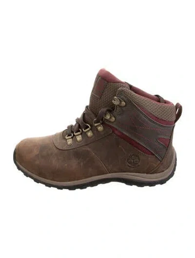 Pre-owned Timberland Leather Hiking Boots In Brown