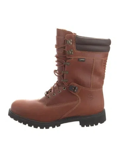 Pre-owned Timberland Leather Hiking Boots In Brown