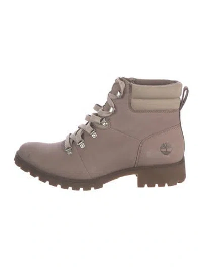 Pre-owned Timberland Leather Hiking Boots In Grey