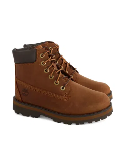 Timberland Kids' Leather Lace-up Boots In Brown