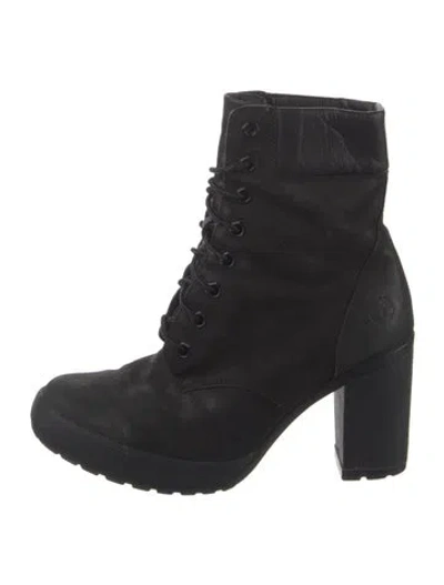Pre-owned Timberland Leather Lace-up Boots In Black