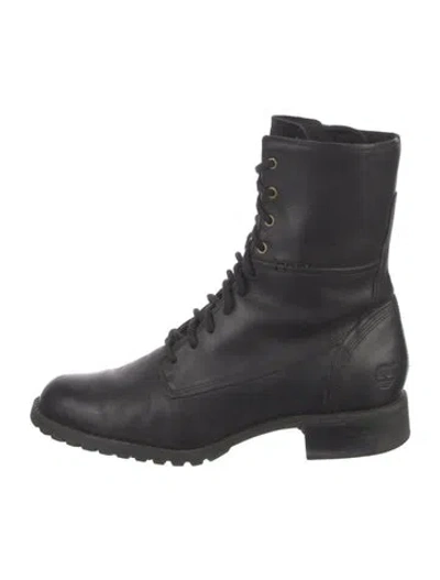 Pre-owned Timberland Leather Lace-up Boots In Black