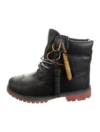 Pre-owned Timberland Leather Lace-up Boots In Black