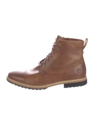 Pre-owned Timberland Leather Lace-up Boots In Brown