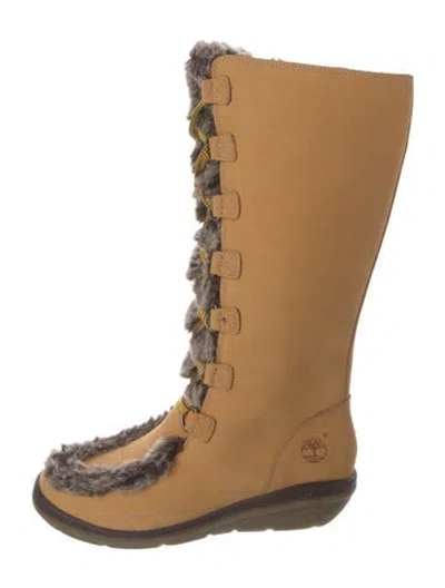 Pre-owned Timberland Leather Lace-up Boots In Neutral