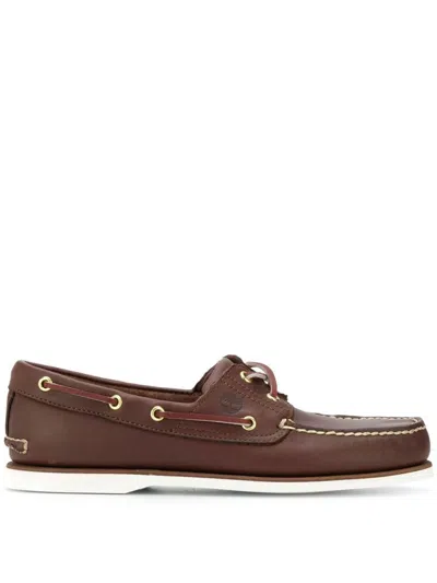 Timberland Lace-up Leather Boat Shoes In Brown