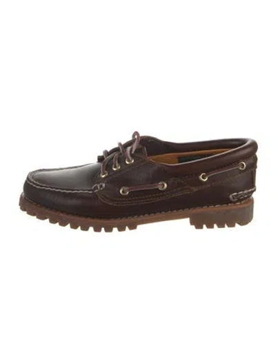 Pre-owned Timberland Leather Loafers In Brown