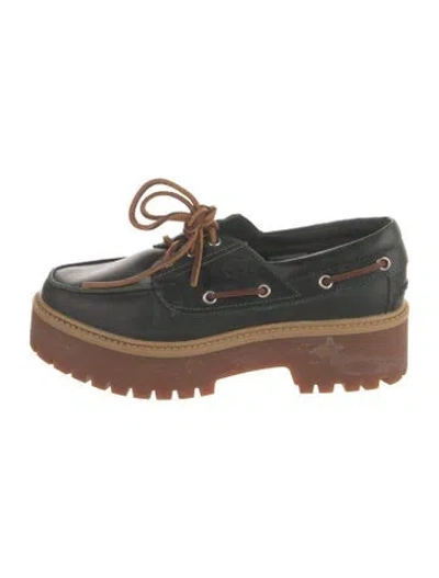 Pre-owned Timberland Leather Loafers In Green