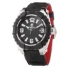 Timberland Black Leather Watch In Black