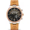 Timberland Brown Leather Watch In Brown