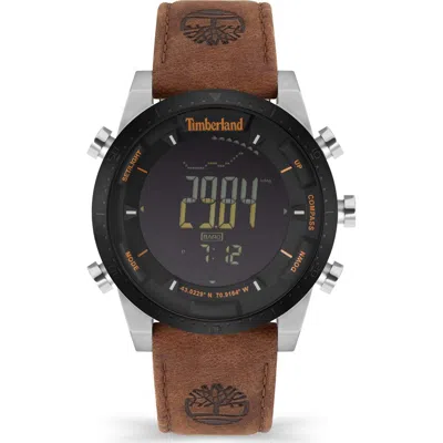 Timberland Leather Men's Watch In Brown