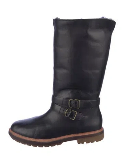 Pre-owned Timberland Leather Moto Boots In Blue