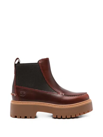 Timberland Leather Platform Boots In Brown