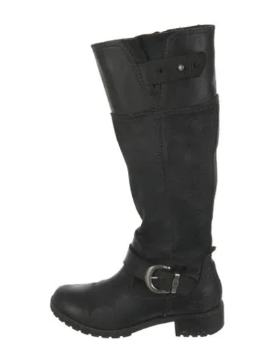 Pre-owned Timberland Leather Riding Boots In Black