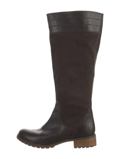 Pre-owned Timberland Leather Riding Boots In Brown