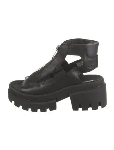 Pre-owned Timberland Leather Sandals In Black