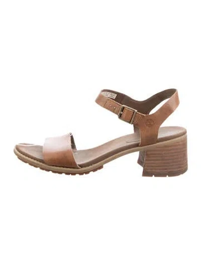 Pre-owned Timberland Leather Sandals In Brown