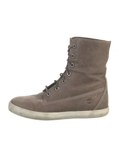 Pre-owned Timberland Leather Sneakers In Gray