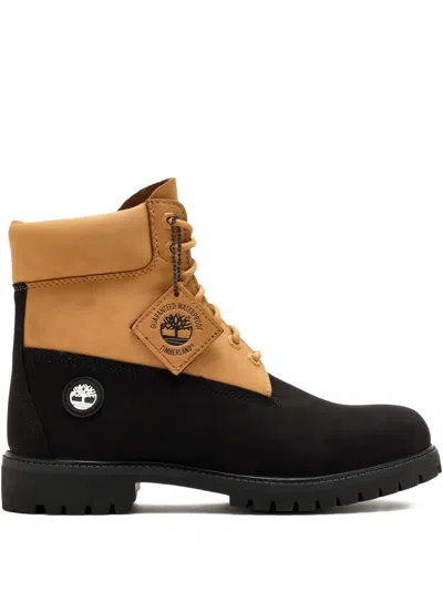 Timberland Leather Two-tone Boots In Blue