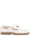 Timberland Almond Toe Moc Stitched Boat Shoe In Beige