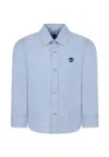 Timberland Light Blue Shirt For Boy With Tree In Light Blue