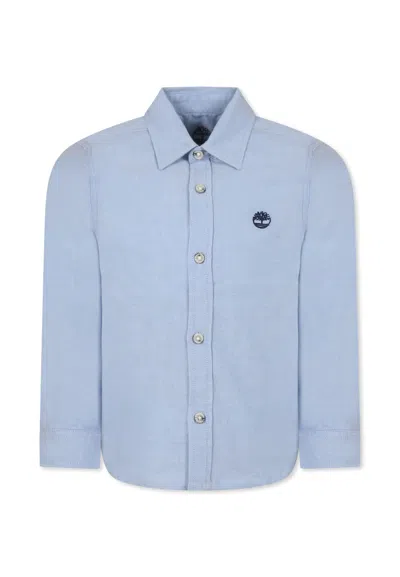 Timberland Kids' Light Blue Shirt For Boy With Tree