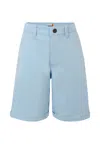 Timberland Light Blue Shorts For Boy With Logo In Blue