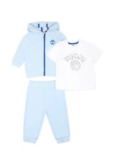 Timberland Light Blue Suit For Baby Boy With Tree