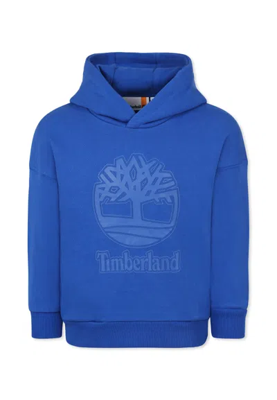 Timberland Kids' Light Blue Sweatshirt For Boy With Logo