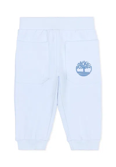 Timberland Light Blue Trousers For Baby Boy With Logo