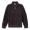 Timberland Linear Logo 1/4 Zip Sweatshirt 'black' In Brown