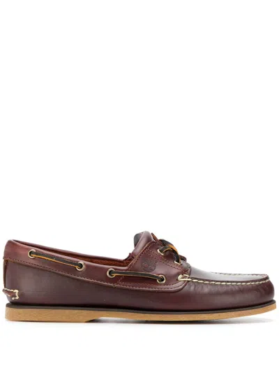 Timberland Loafer With Logo In Burgundy