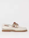 Timberland Almond Toe Moc Stitched Boat Shoe In Beige