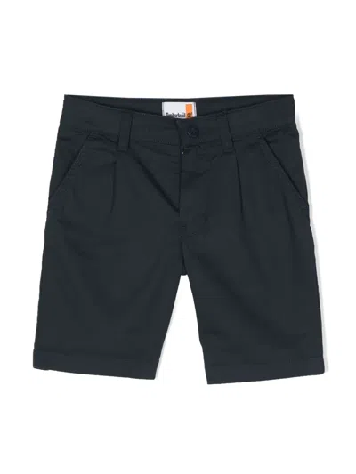 Timberland Kids' Logo-appliqué Gabardine Shorts In Blue