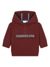 Timberland Logo-appliqué Hoodie In Burgundy