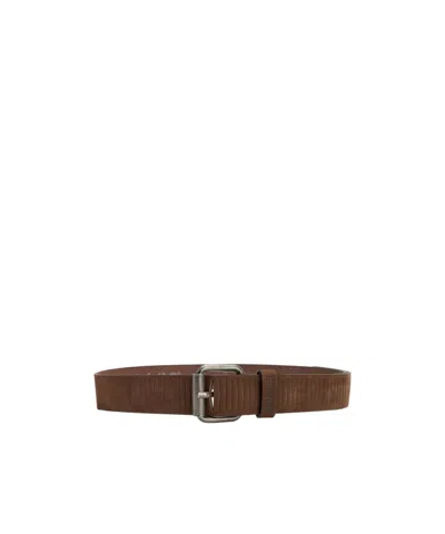 Timberland Logo Belt In Brown