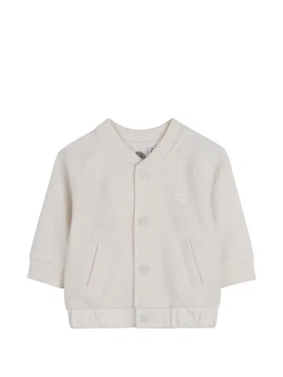 Timberland Babies' Logo-detail Bomber Jacket In Neutral