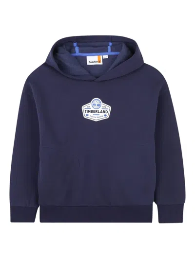 Timberland Kids' Logo-detail Hoodie In Blue