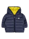 Timberland Logo-detail Quilted Hooded Jacket In Blue