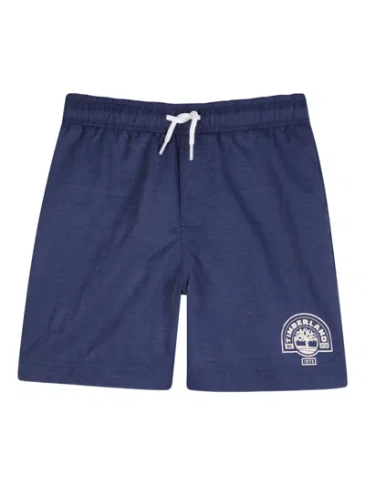 Timberland Kids' Logo-detail Swim Shorts In Blue