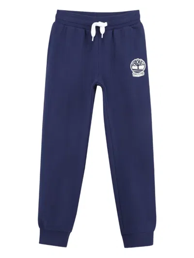 Timberland Logo-embroidered Joggers In Blue