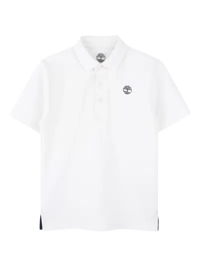 Timberland Kids' Logo-embroidered Polo Shirt In White