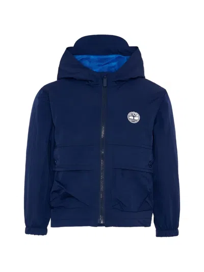 Timberland Kids' Logo Hooded Jacket In Blue